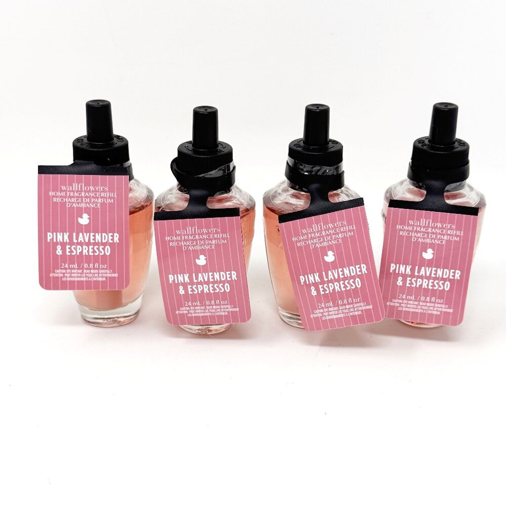 PINK LAVENDER & ESPRESSO  LOT of 4 Bath & Body Work Wallflower Refill